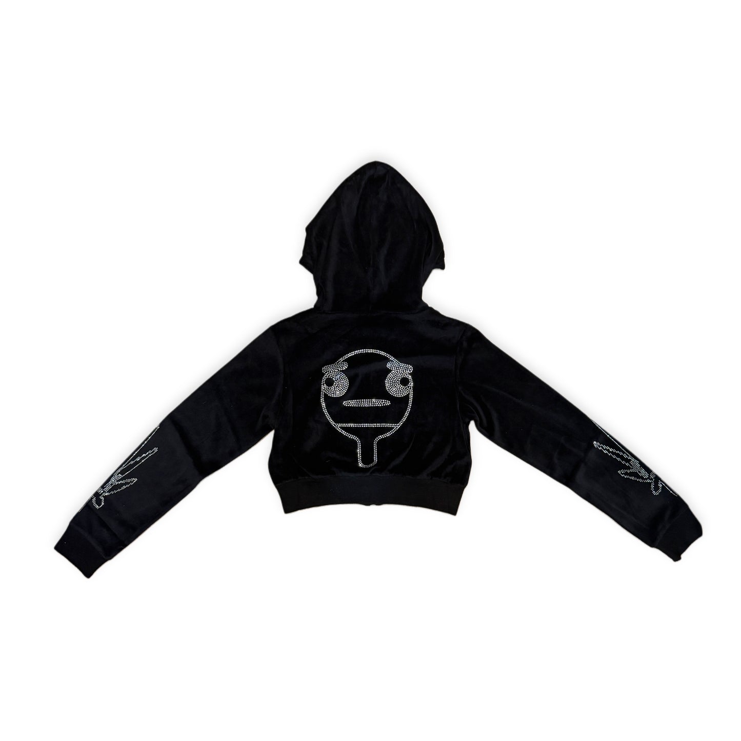 1/1 black pinpon velour suit