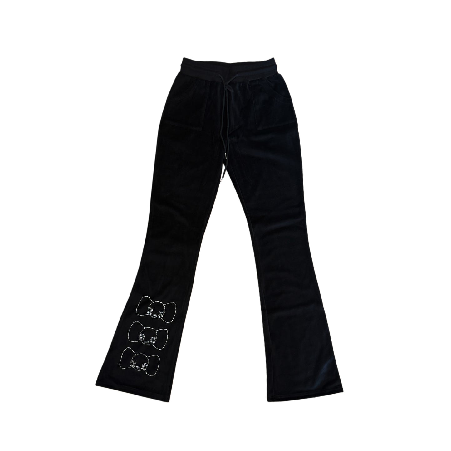 1/1 black pinpon velour suit