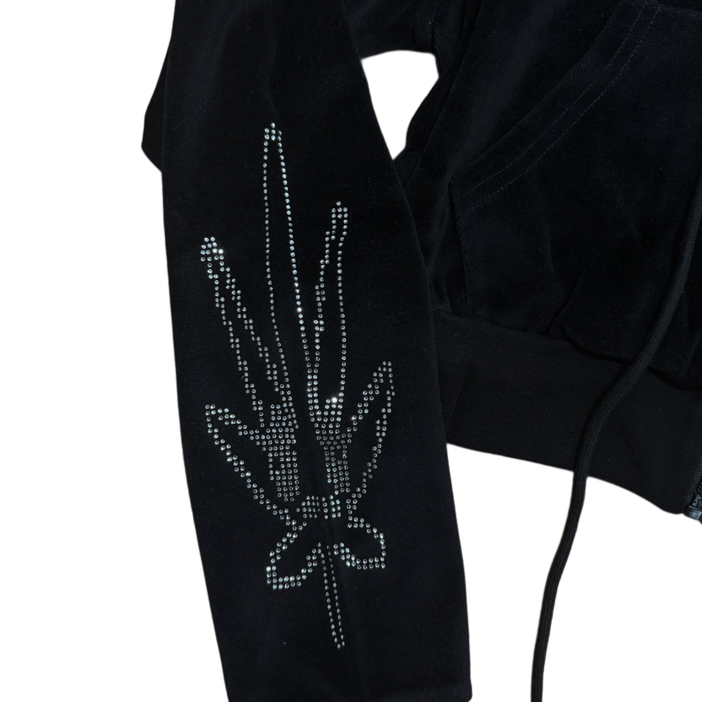 1/1 black pinpon velour suit